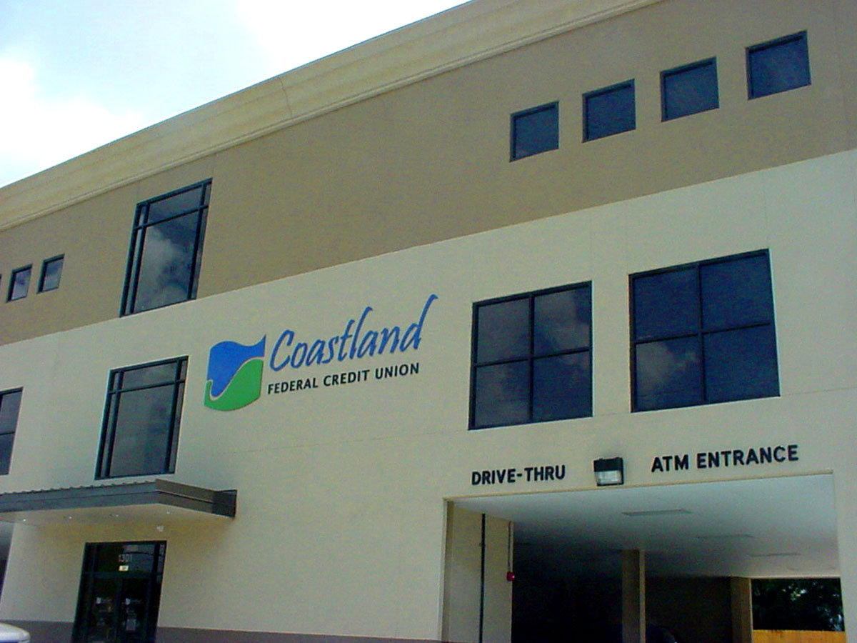 Signs made and installed Metairie metal dimensional letters for Coastland Bank